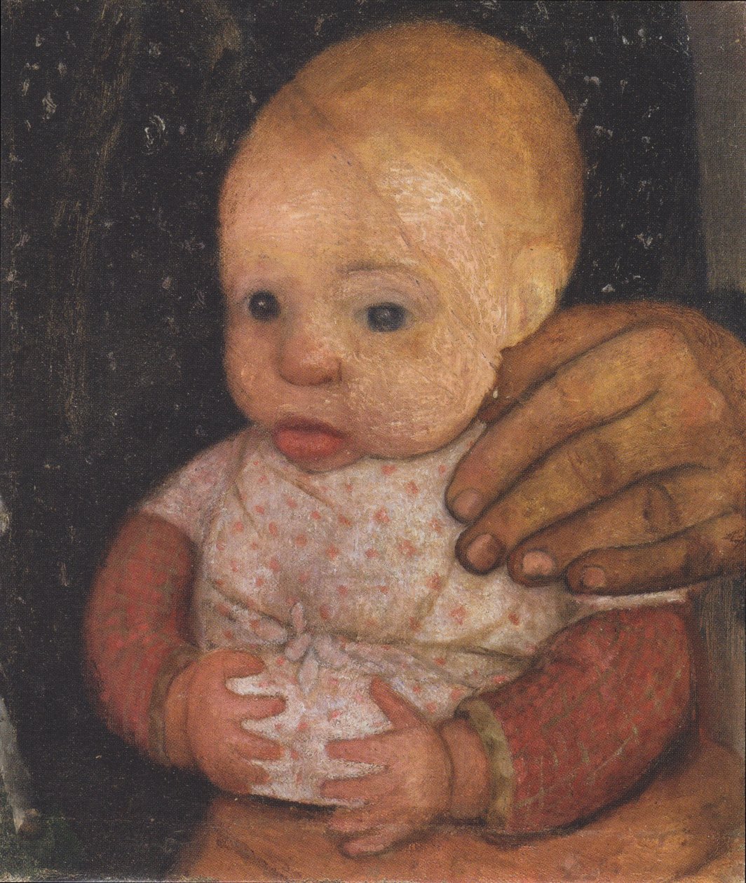 Neonato con la mano della madre da Paula Modersohn Becker