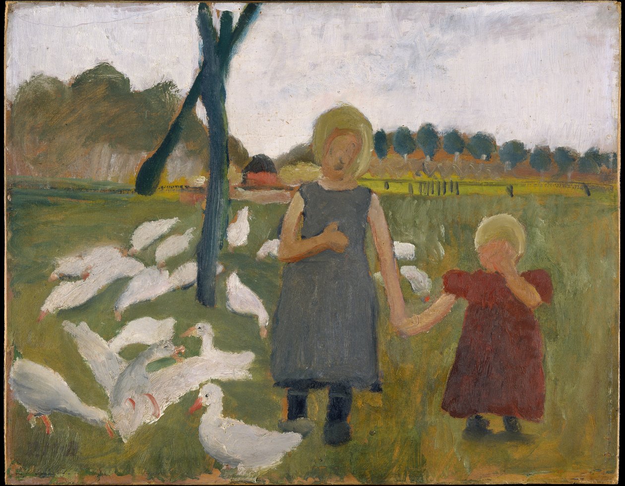 Bambini con oche da Paula Modersohn-Becker