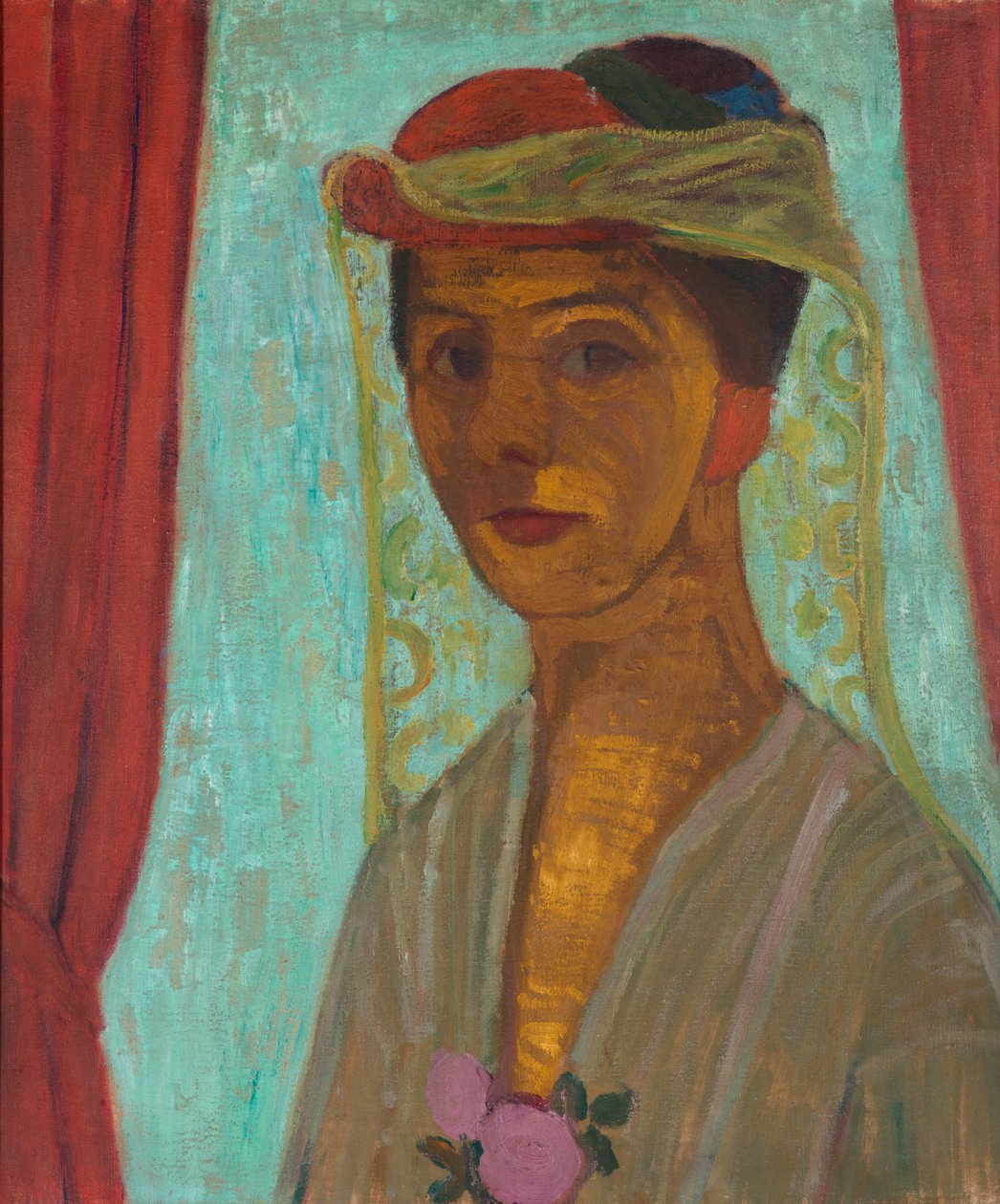 Tedesco: Selbstbildnis mit Hut und Schleier Autoritratto con cappello e velo da Paula Modersohn-Becker