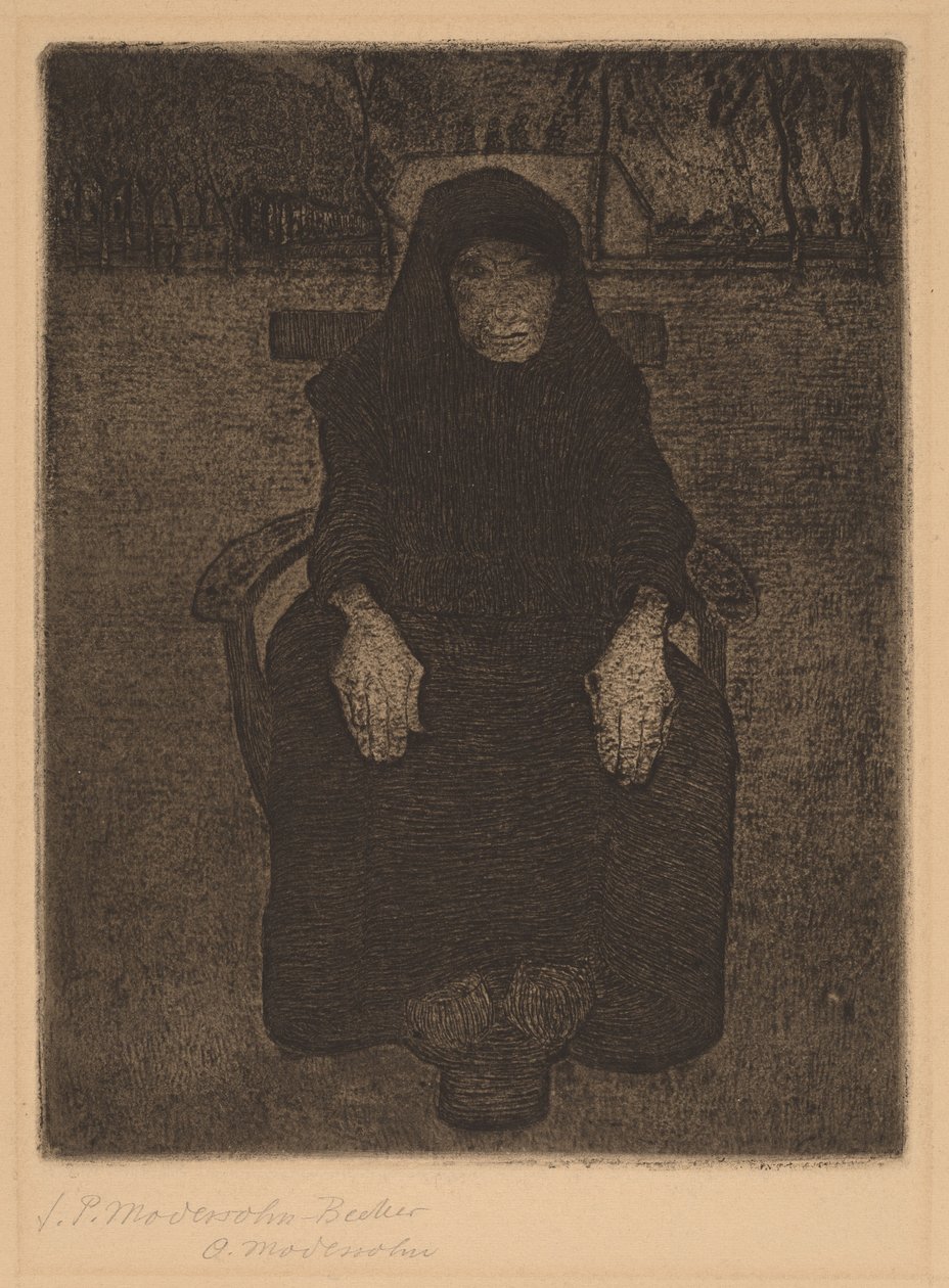 Donna anziana seduta da Paula Modersohn Becker
