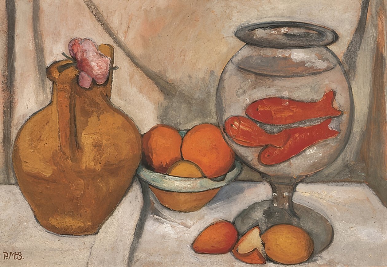 Natura morta con boccia per pesci rossi da Paula Modersohn-Becker