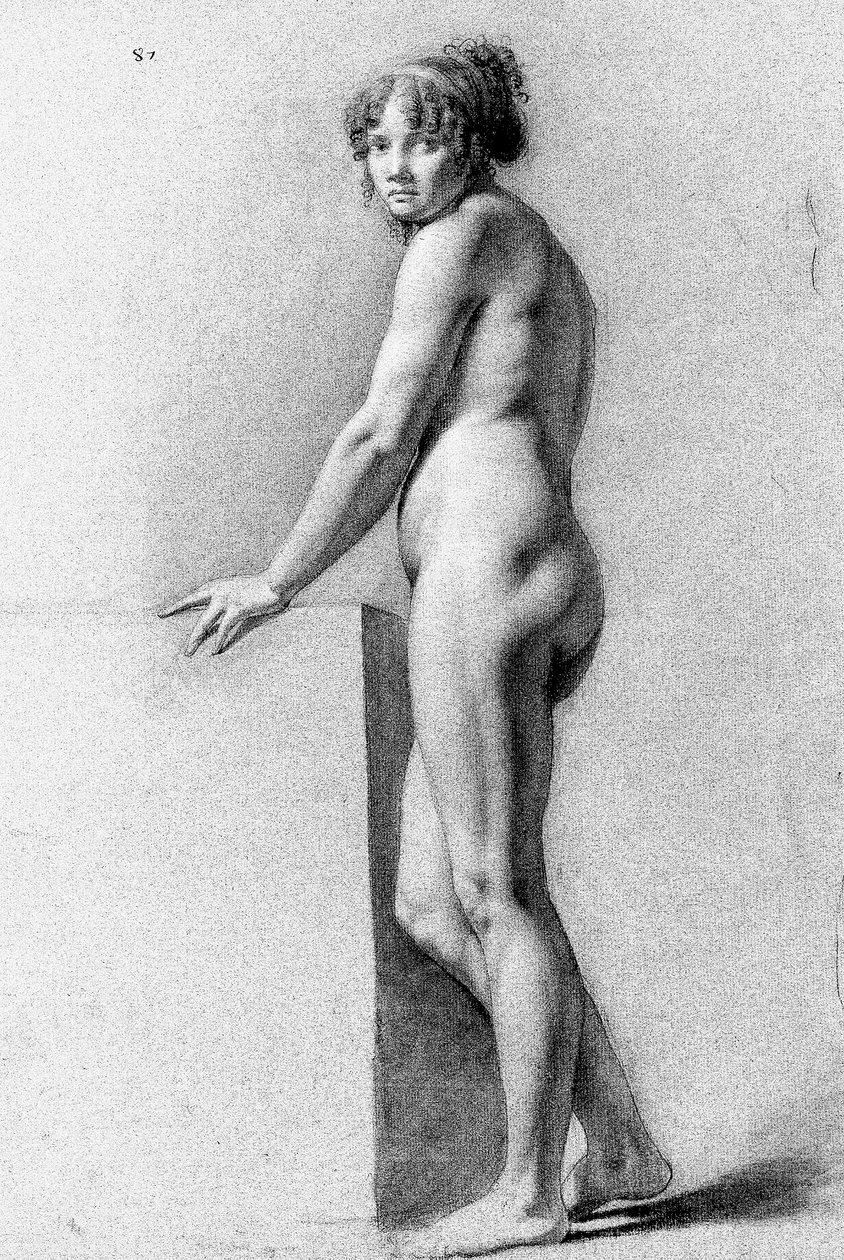 Nudo femminile appoggiato a un plinto da Pauline Auzou