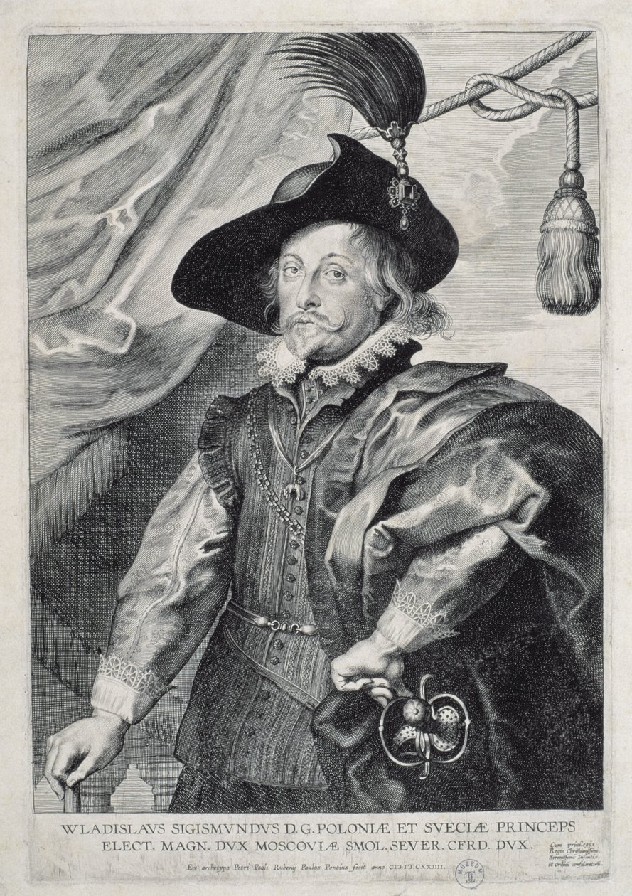 Vladislav IV Vasa (1595-1648) Re di Polonia, 1624 da Paulus Pontius