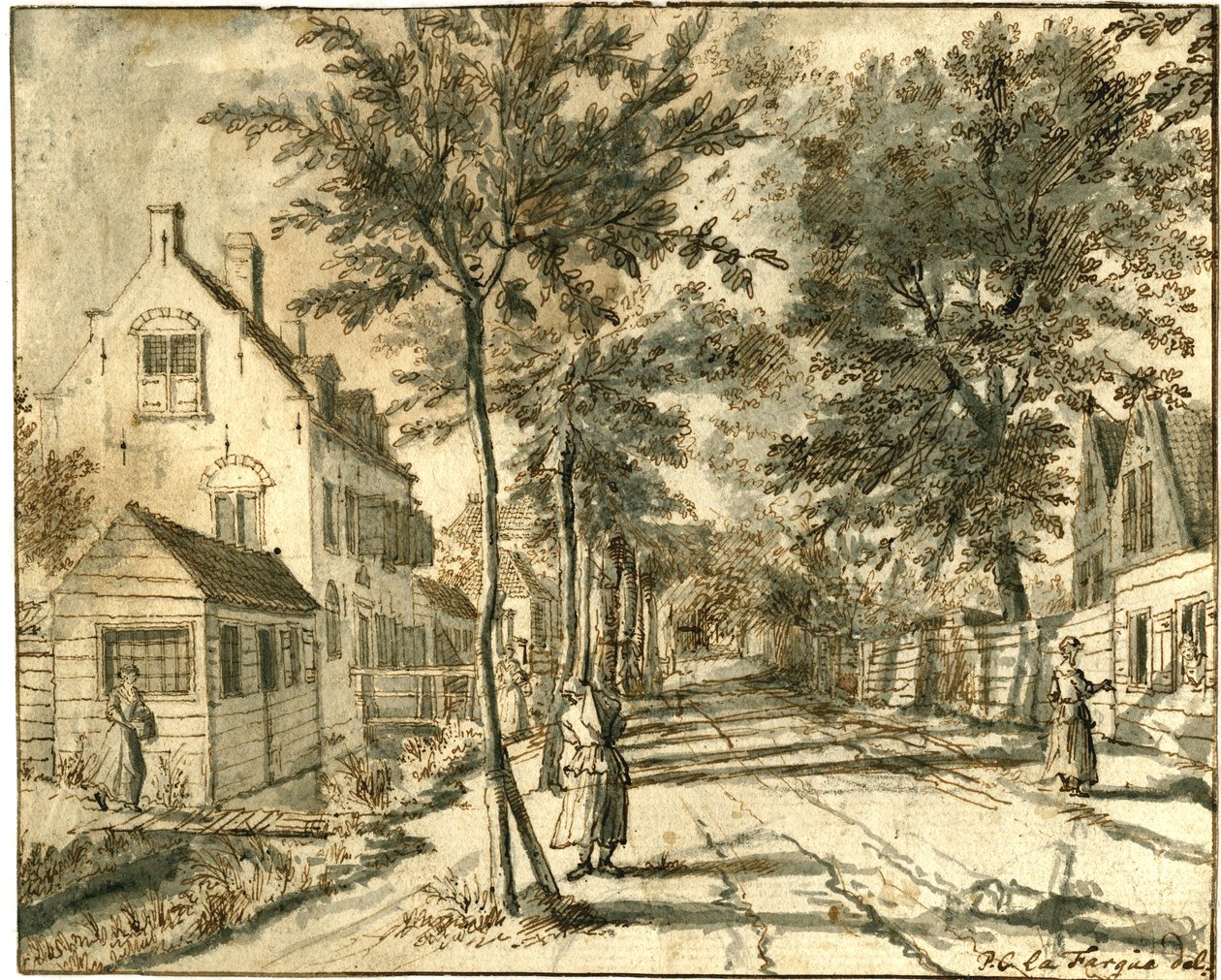 Bezuidenhoutseweg vista verso Herengracht, 1760 da Paulus Constantijn la Fargue