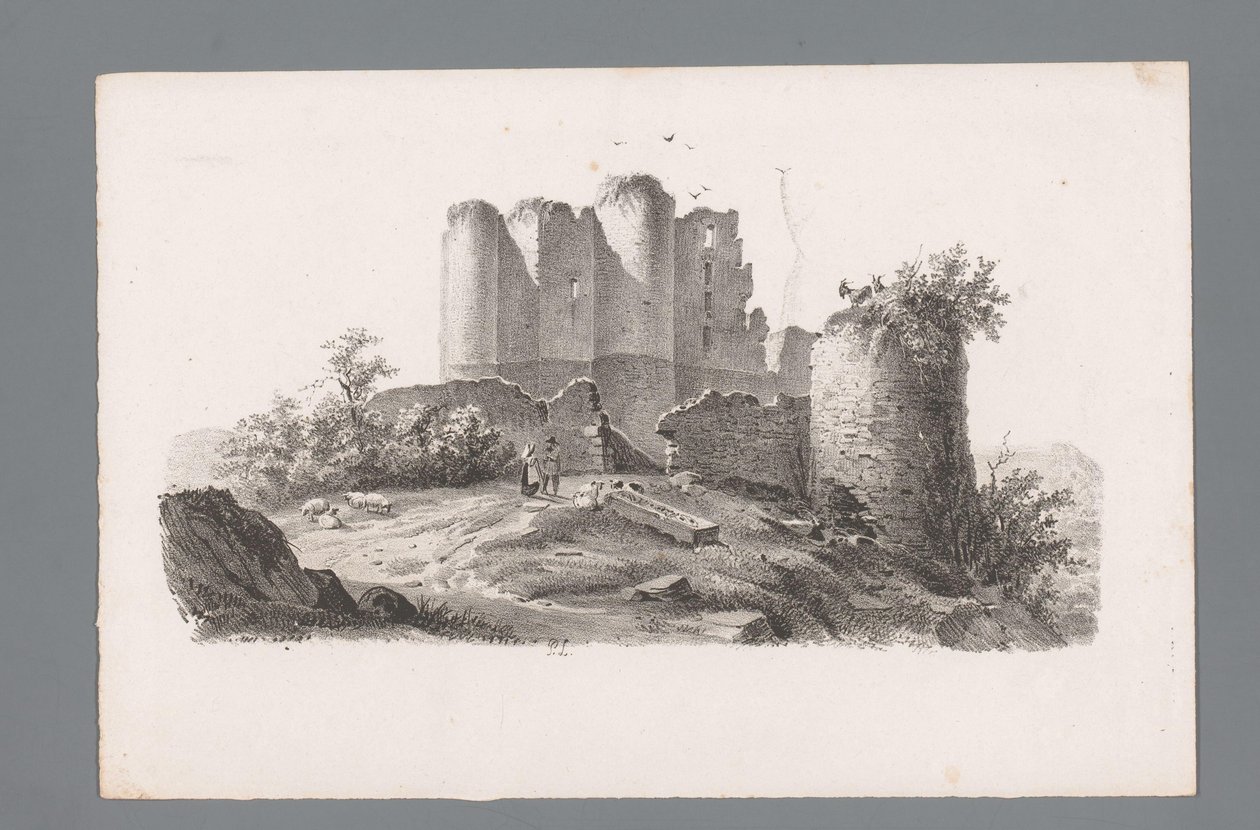 Veduta di una rovina con torre (Principi di paesaggi) da Paulus Lauters