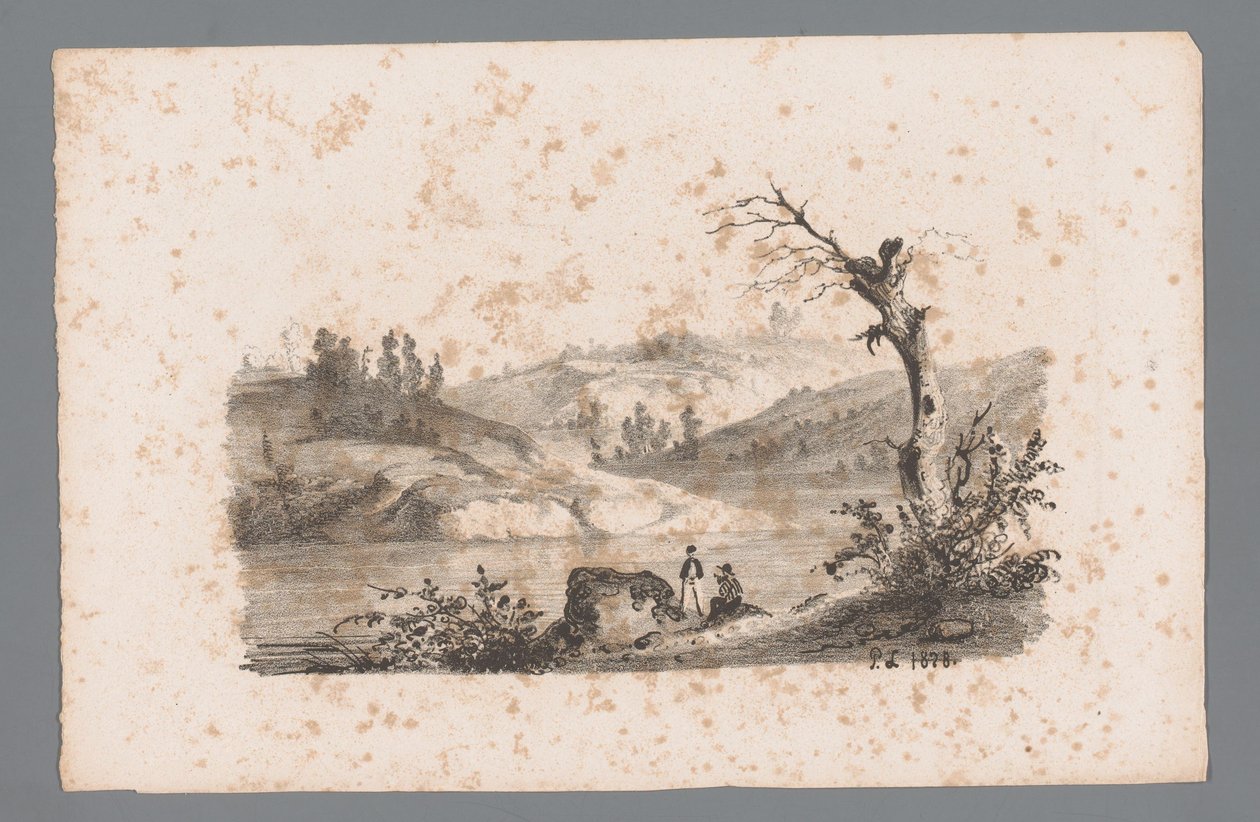 Paesaggio collinare con fiume da Paulus Lauters