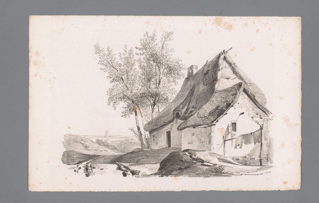 Paesaggio con strada di campagna e casa (Beginselen van landschappen, Principes de paysages) da Paulus Lauters