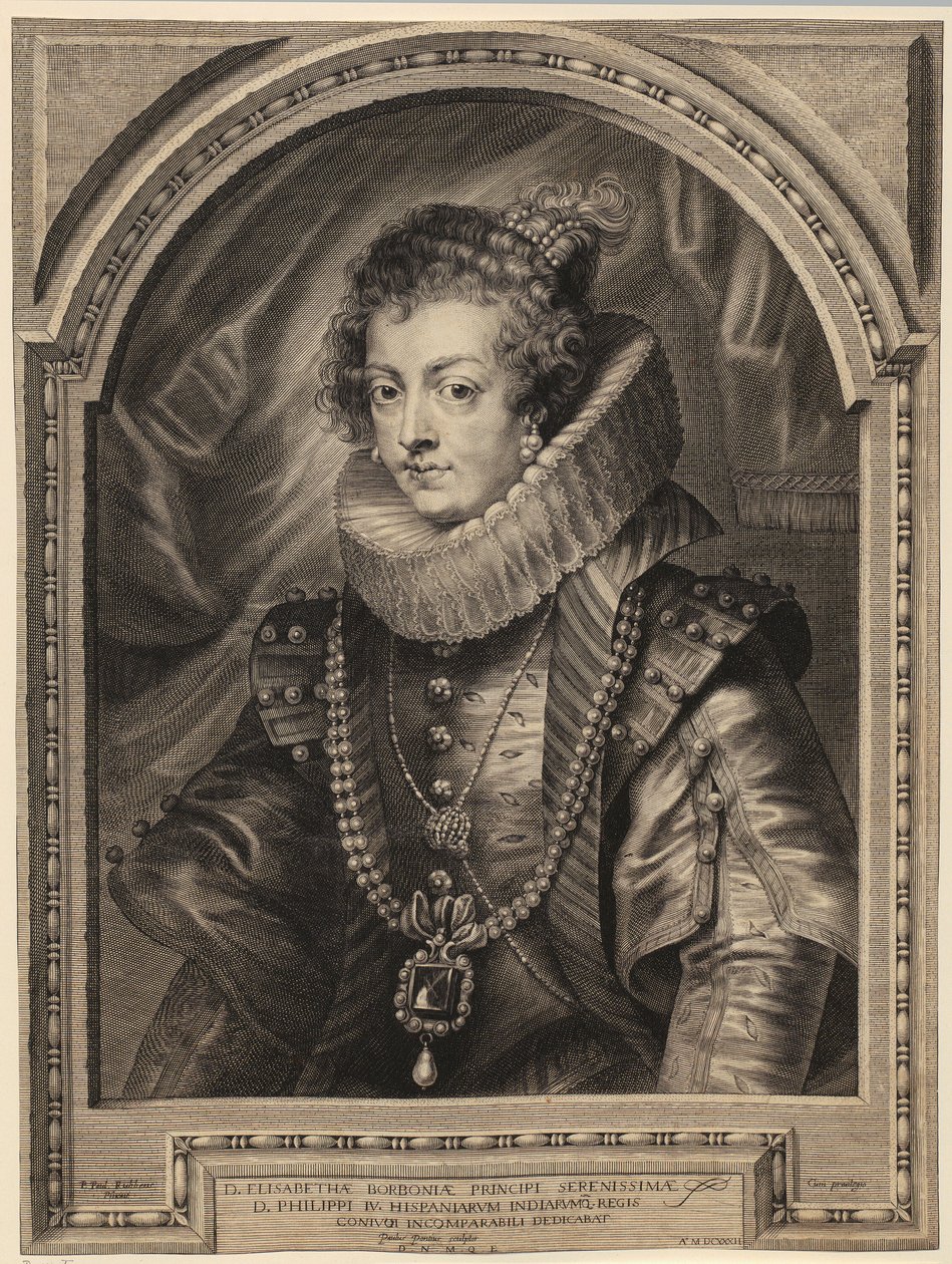 Ritratto della regina Elisabetta di Borbone [Isabel de Borbón y Médicis] da Paulus Pontius