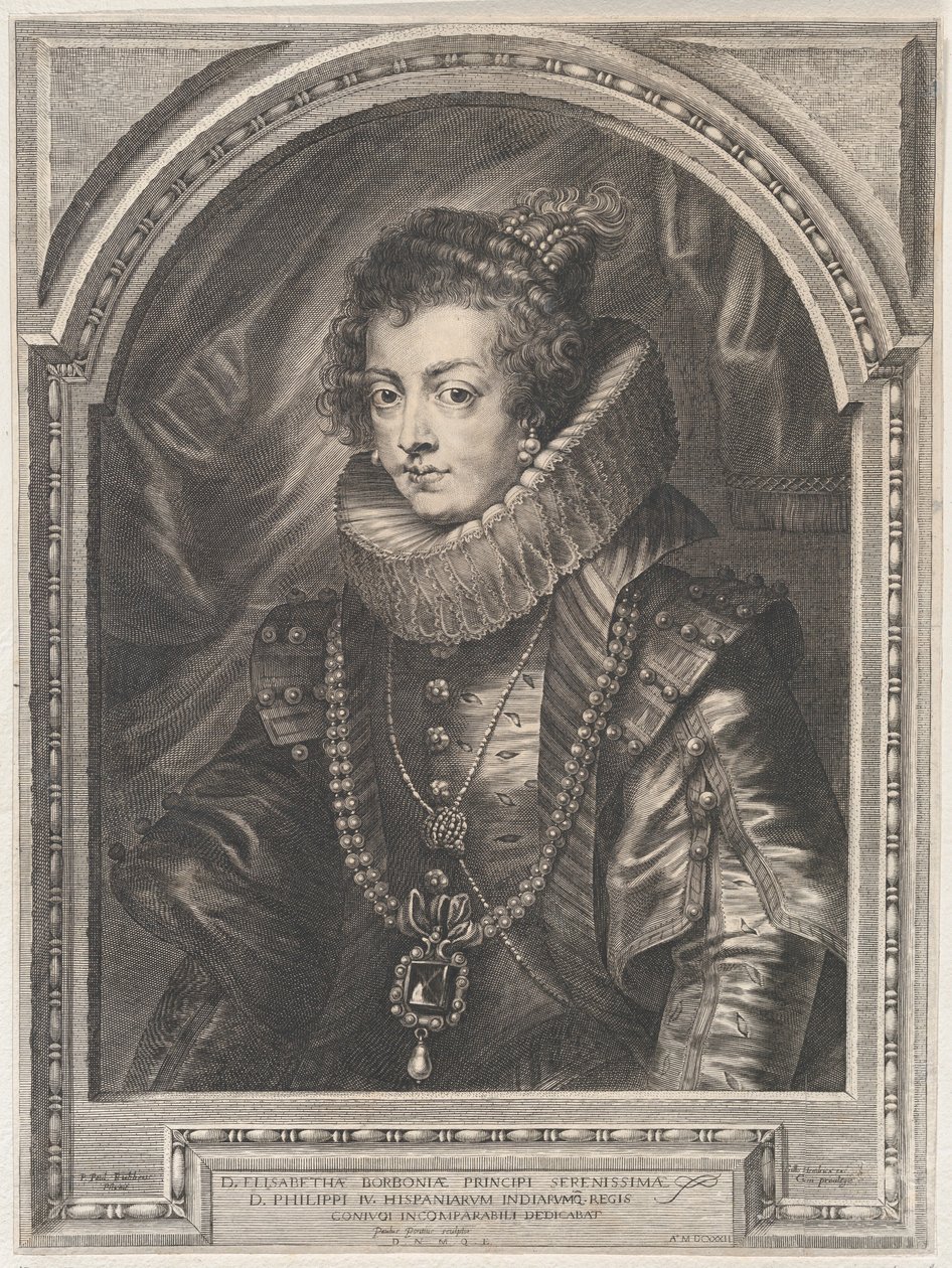 Ritratto di Elisabetta di Borbone, Regina di Spagna, 1632 da Paulus Pontius