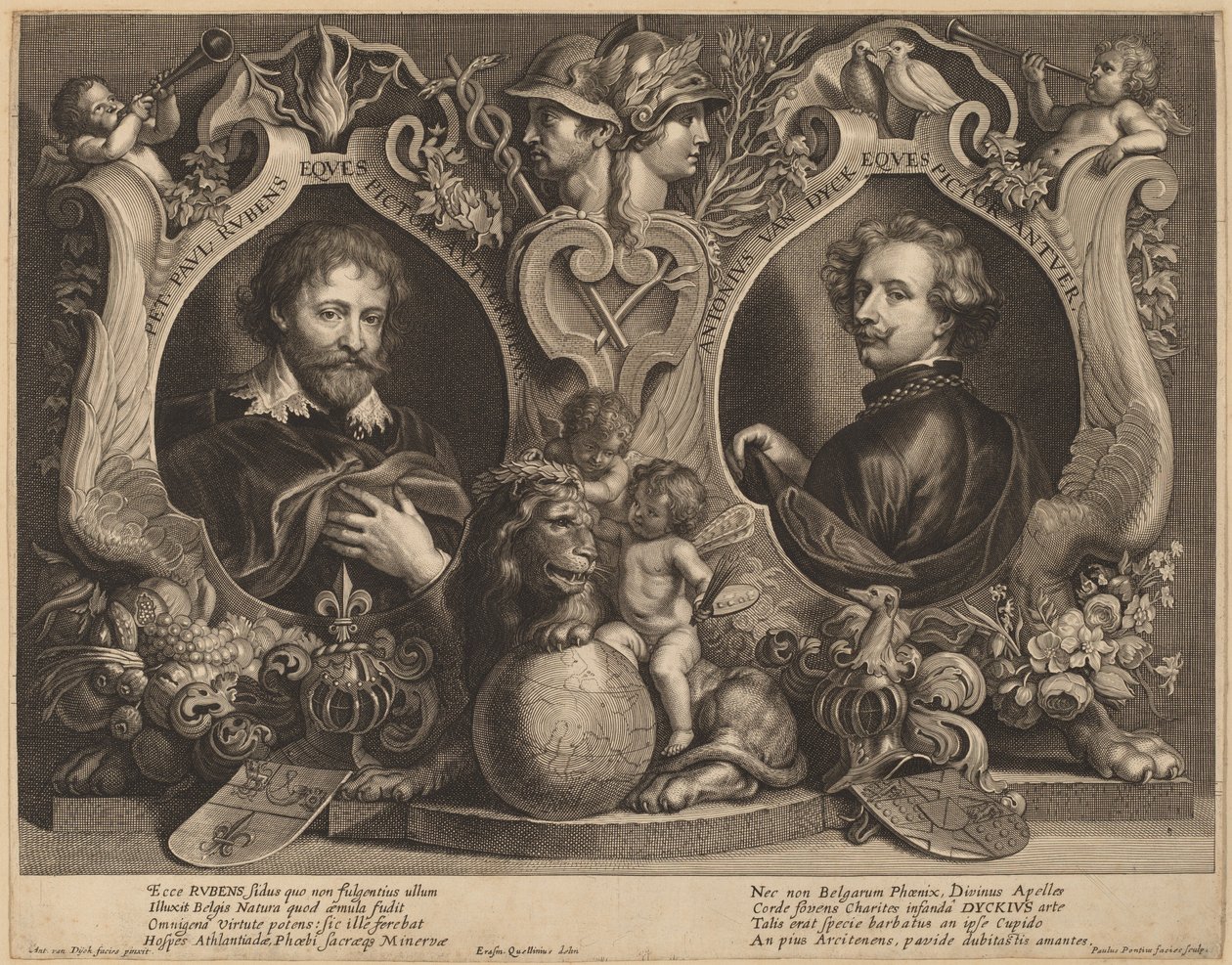 Rubens e van Dyck, un doppio ritratto da Paulus Pontius, after Sir Anthony van Dyck and Erasmus Quellinus II