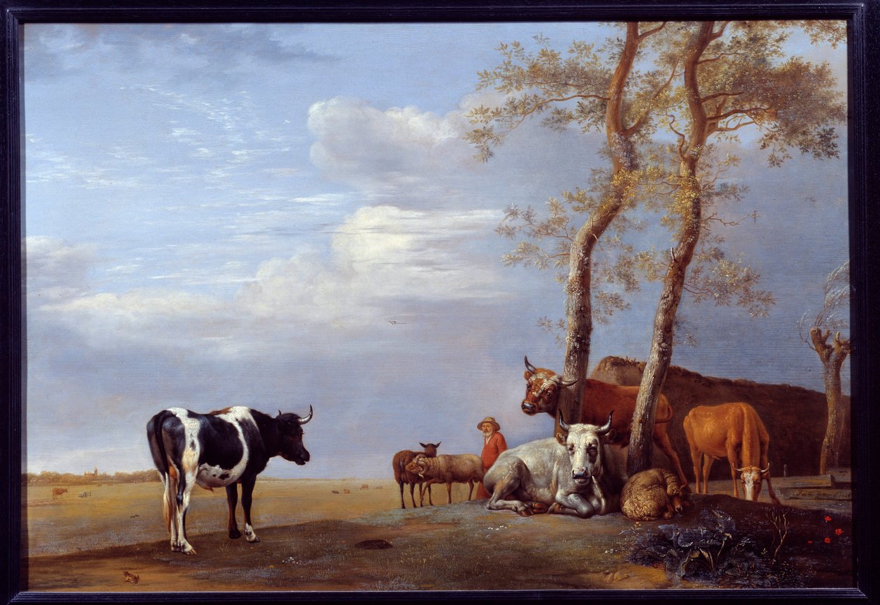 Paesaggio con contadino e animali da Paulus Potter