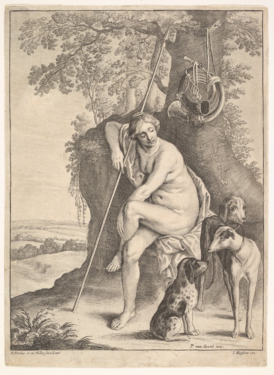 Figura seduta di Diana la cacciatrice da Paulus Potter