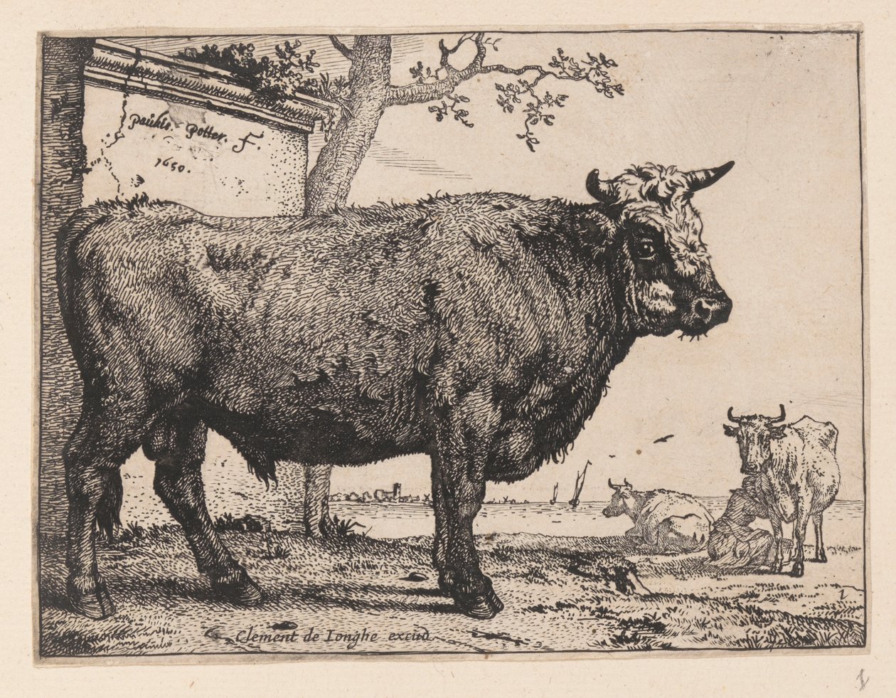 Il toro, da vari buoi e mucche da Paulus Potter