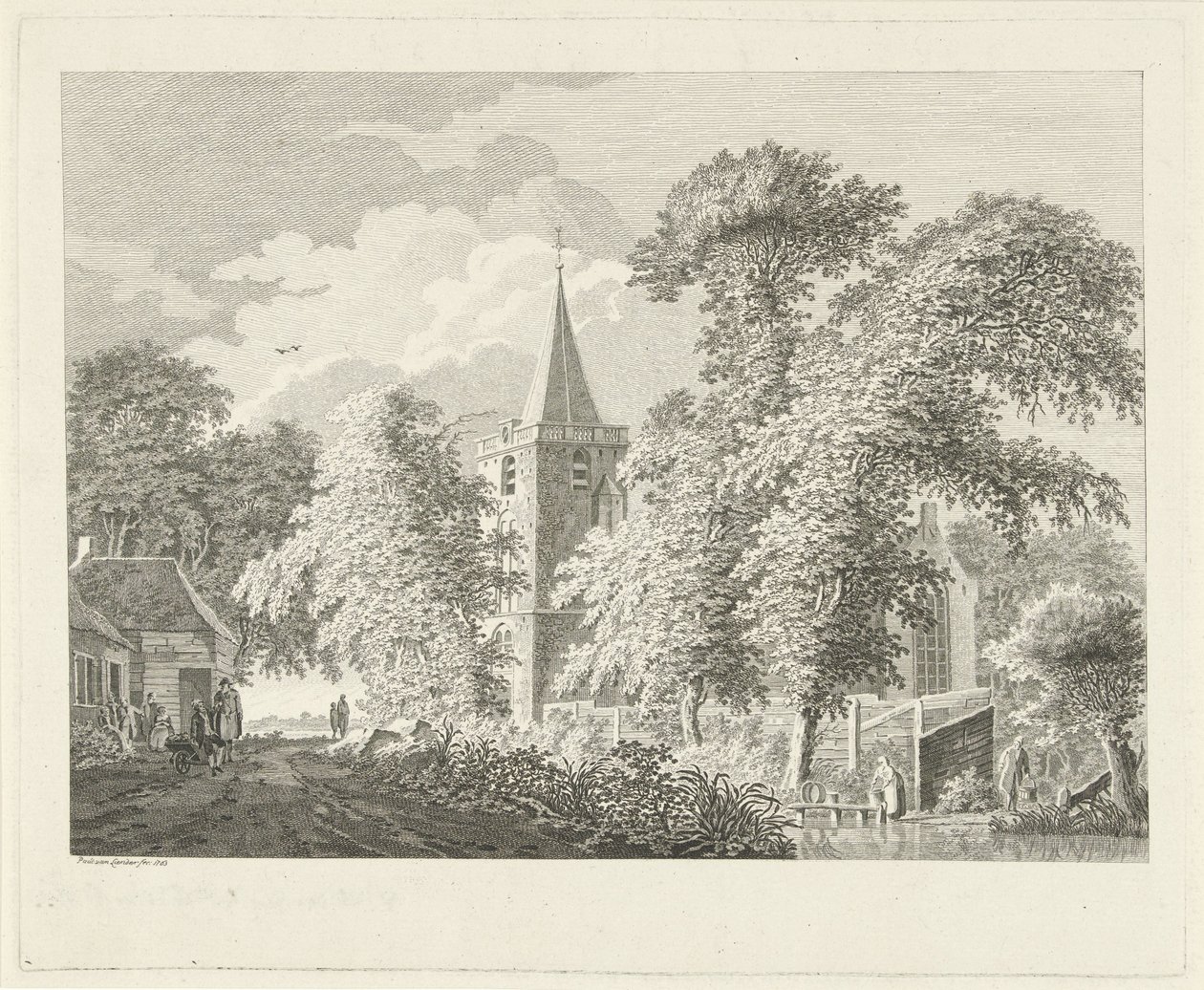 Veduta del villaggio di Maartensdijk, 1753 da Paulus van Liender