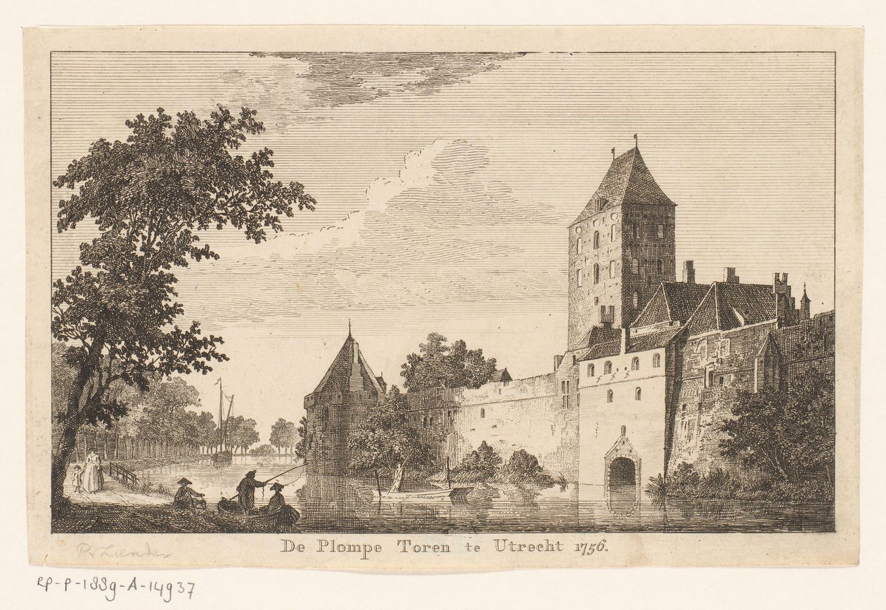 Vista della Torre Plompe a Utrecht, 1756 da Paulus van Liender