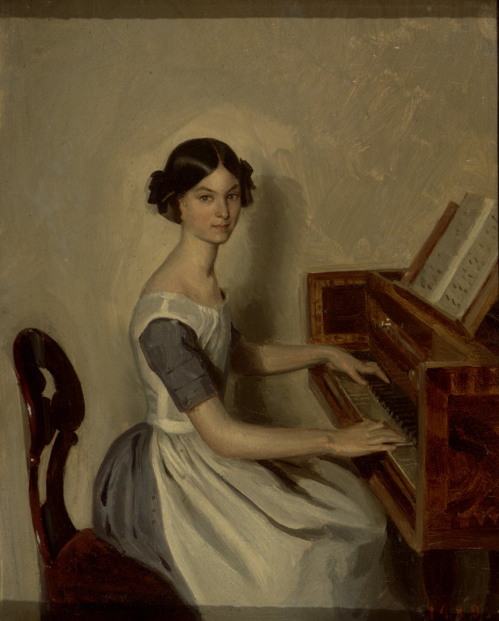 Ritratto di Nadezhda P. Zhdanovich al pianoforte, 1849 da Pavel Andreevich Fedotov