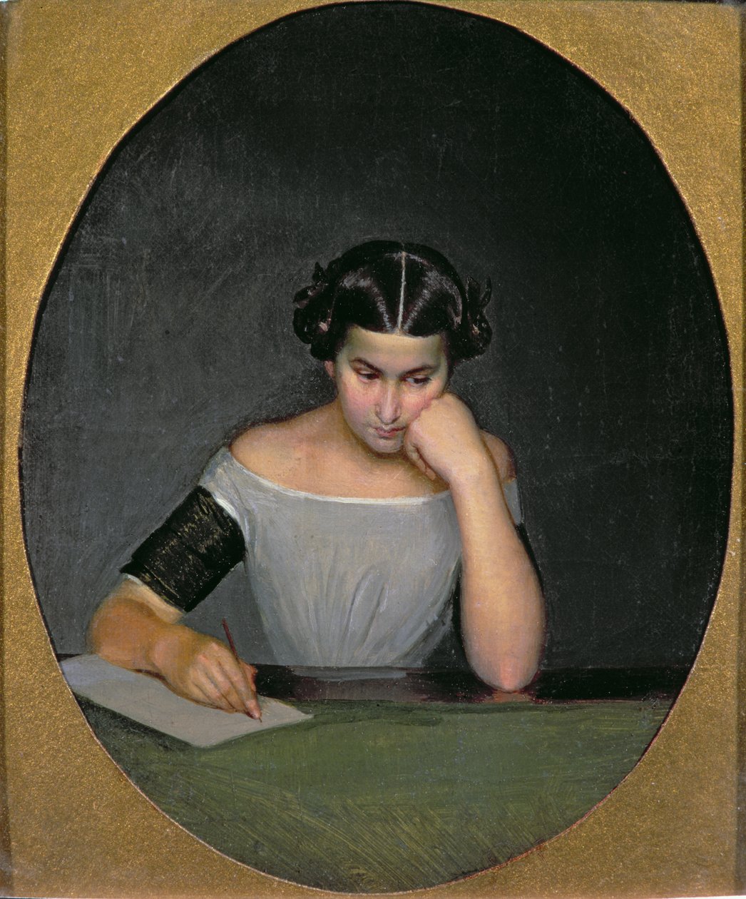Ritratto di Olga Petrovna Zhdanovich da bambina da Pavel Andreevich Fedotov
