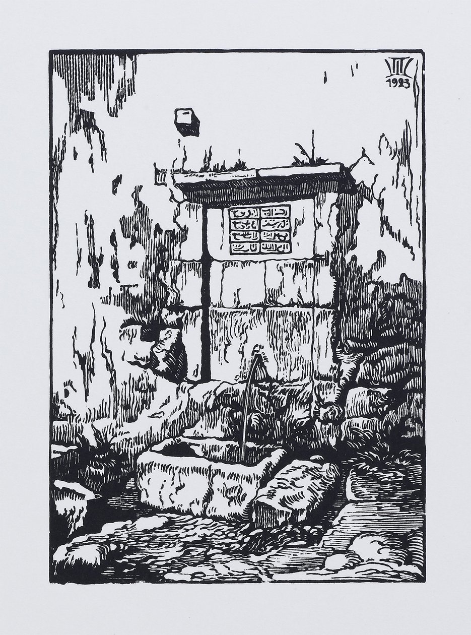 La fontana al Palazzo del Khan a Bakhchisaray, 1923 da Pavel Alexandrovich Shillingovsky