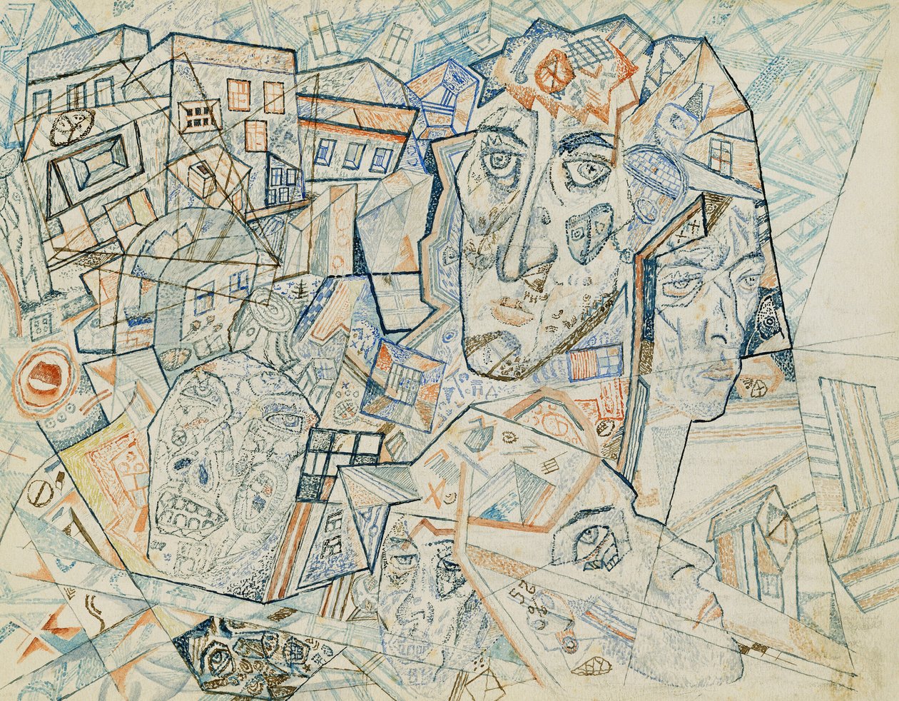 Volti in città, c.1925 da Pawel Nikolajewitsch Filonow