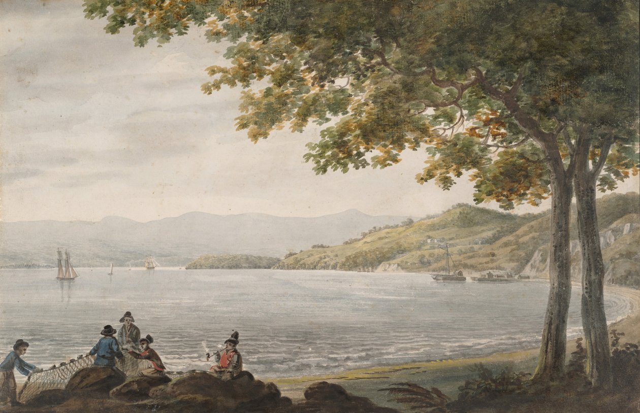 Pescatori di Shad sulla Riva del Fiume Hudson, 1811-ca. 1813 da Pavel Petrovic Svin