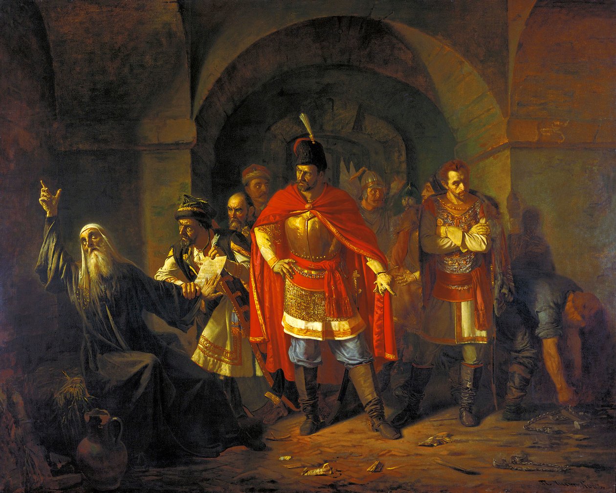 Il patriarca Hermogenes rifiuta di benedire i polacchi, 1860 da Pavel Petrovich Chistyakov