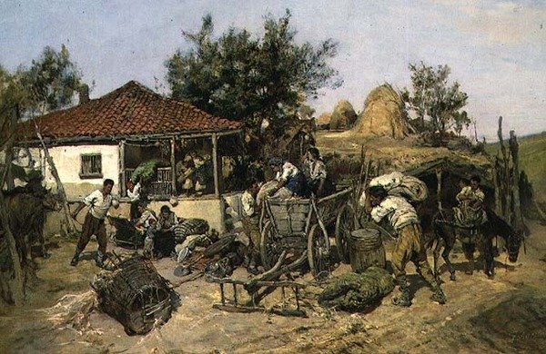Contadini che Caricano un Carro da Pawel Kowalewsky