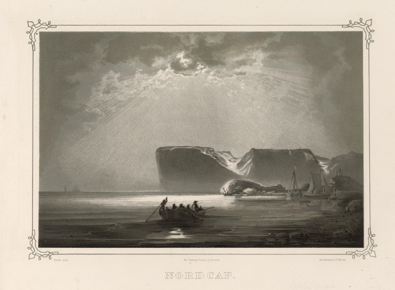 Nordcap. Illustrazione tratta dal libro Norge fremstillet i Tegninger di Asbjørnsen, P.Chr. e pubblicato da Chr. Tønsberg (no, 1848) da Peder Balke