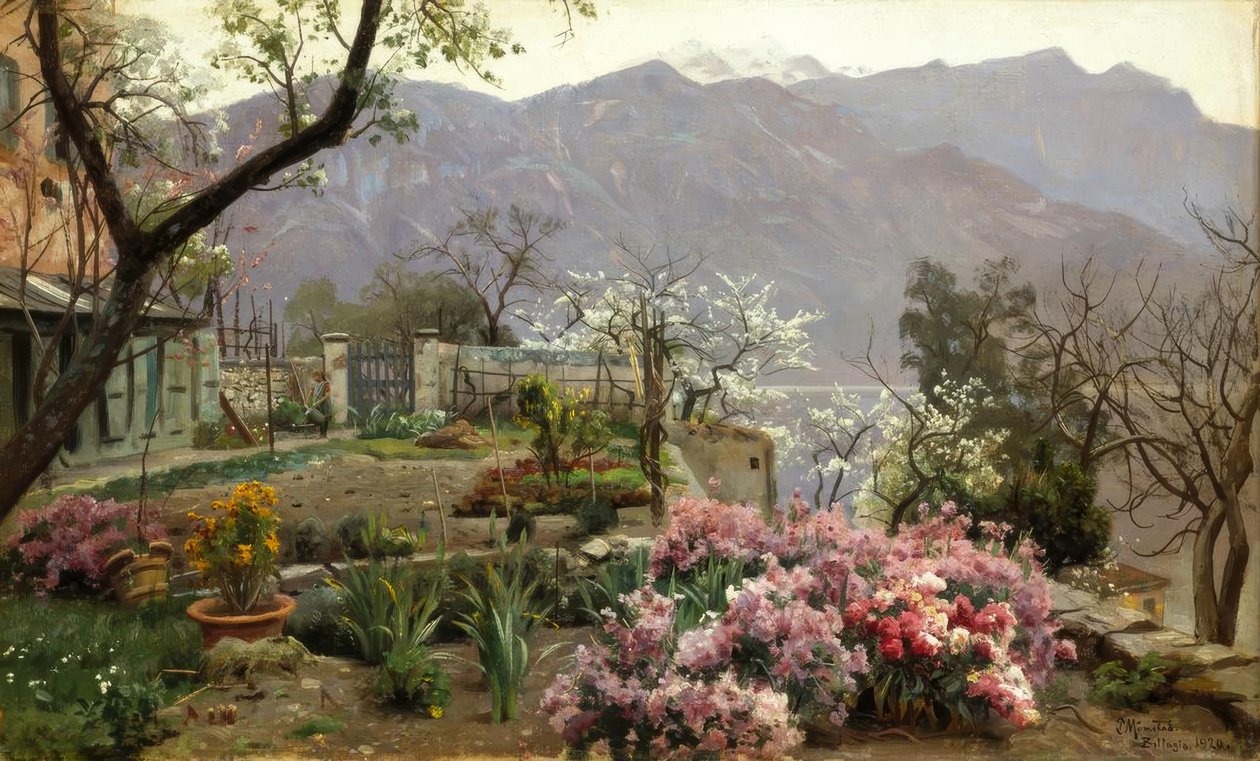Giardino fiorito a Bellagio da Peder Monsted