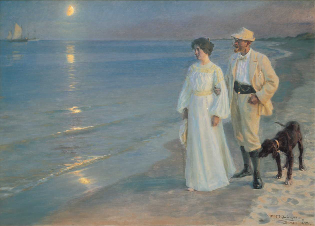 Serata estiva sulla spiaggia di Skagen. Il pittore e sua moglie. da Peder Severin Krøyer