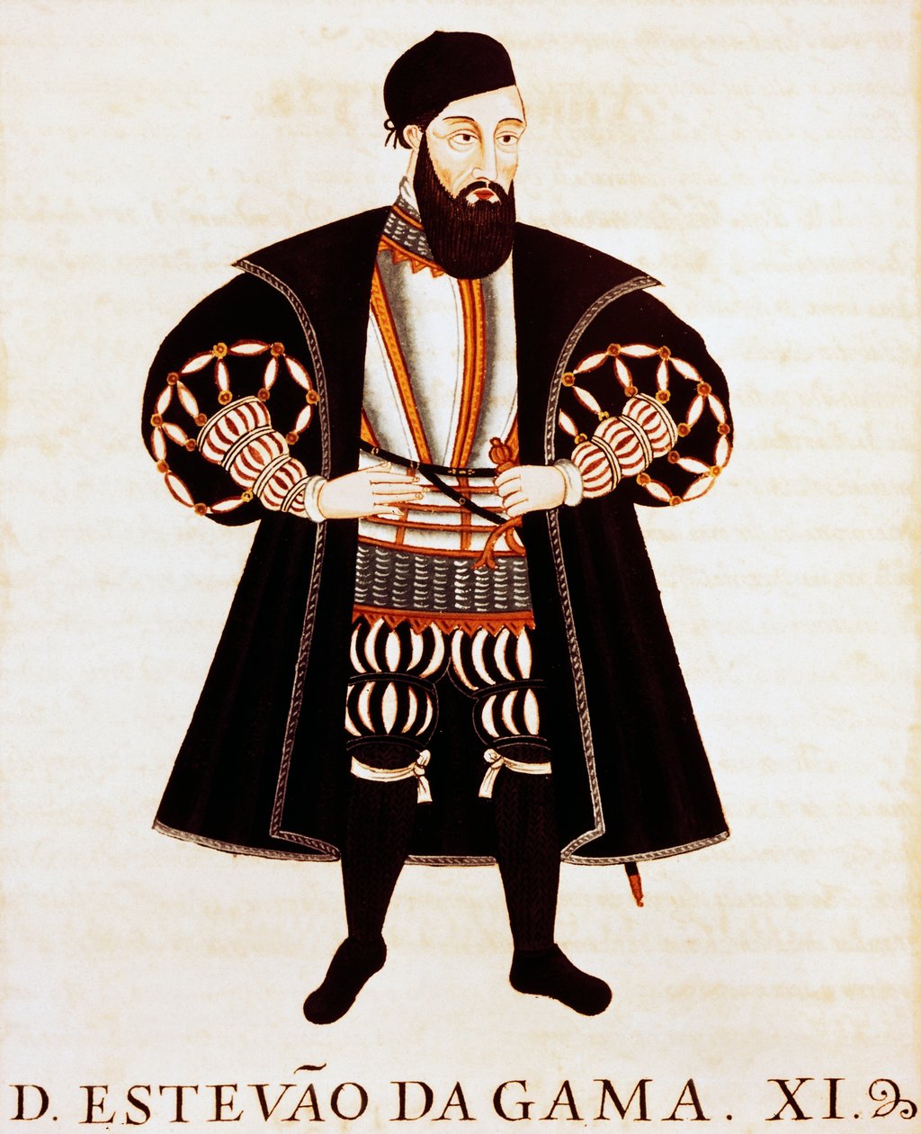 Estevao Da Gama (ca 1505-1576), miniatura da Brieve Tratado o Epilogo dos Vizos-Reys de India da Pedro Barretto de Resende