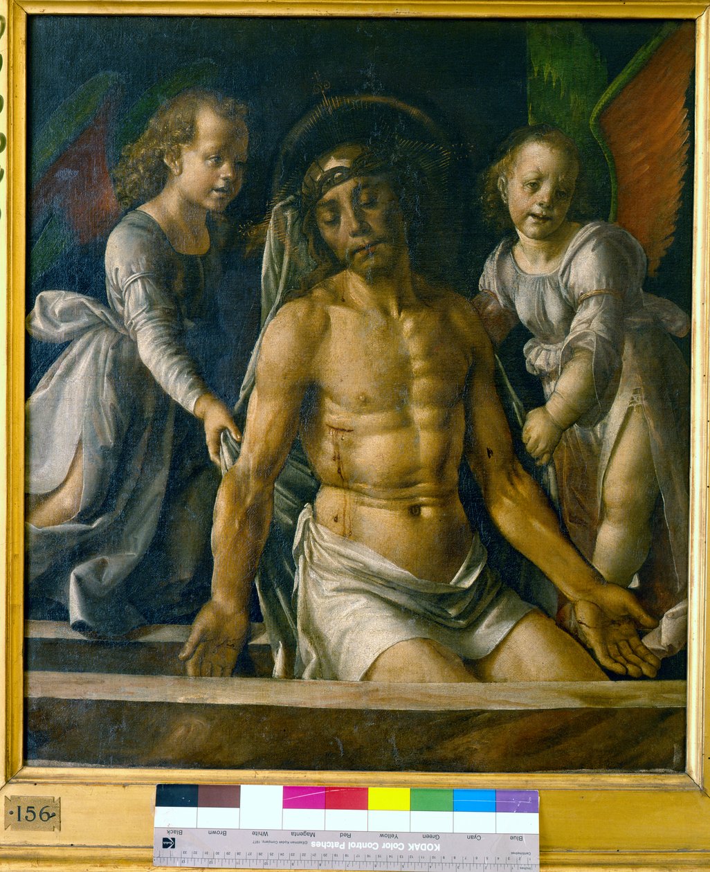 Cristo nel sepolcro tra due angeli da Pedro Berruguete