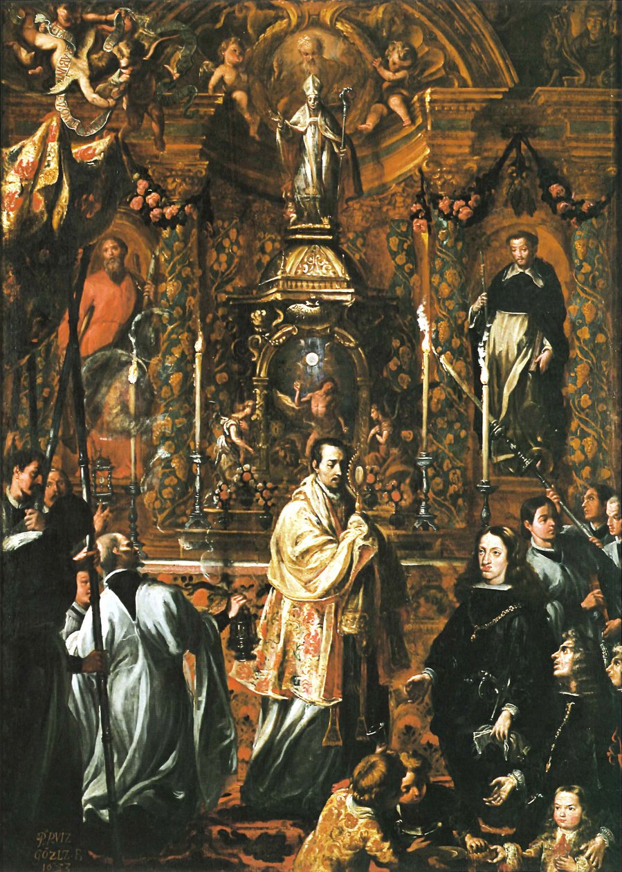 Carlo II davanti alla Sacra Forma - Pedro Ruiz González da Pedro Ruíz Gonzalez
