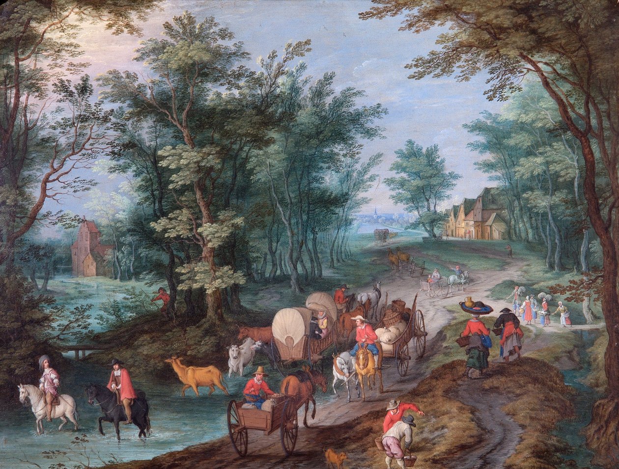 Paesaggio con Figure che Attraversano un Ruscello, XVII secolo da Peeter Gysels