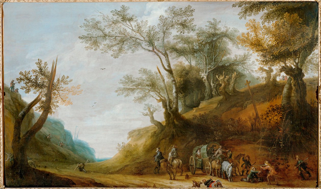 Attacco di banditi a una diligenza (olio su tela) da Peeter Snayers