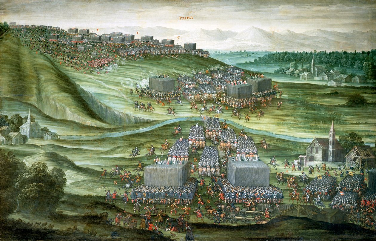 Schieramento delle truppe a Montagna Bianca nella prima fase della Battaglia di Montagna Bianca, 7-8 novembre 1620 da Peeter Snayers