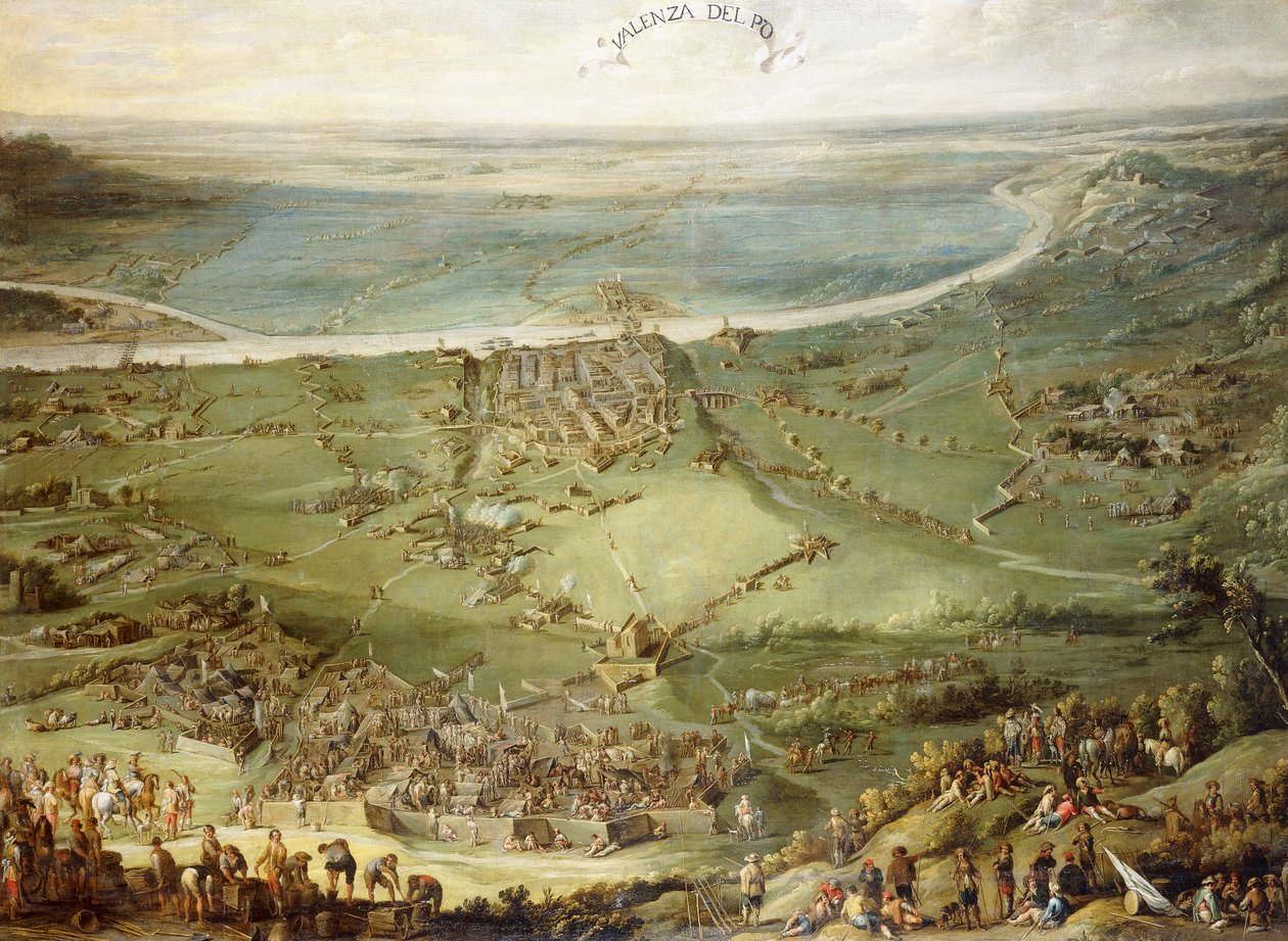Le truppe spagnole e imperiali sconfitte dalla Francia e dal Savoia a Valenza Po da Peeter Snayers