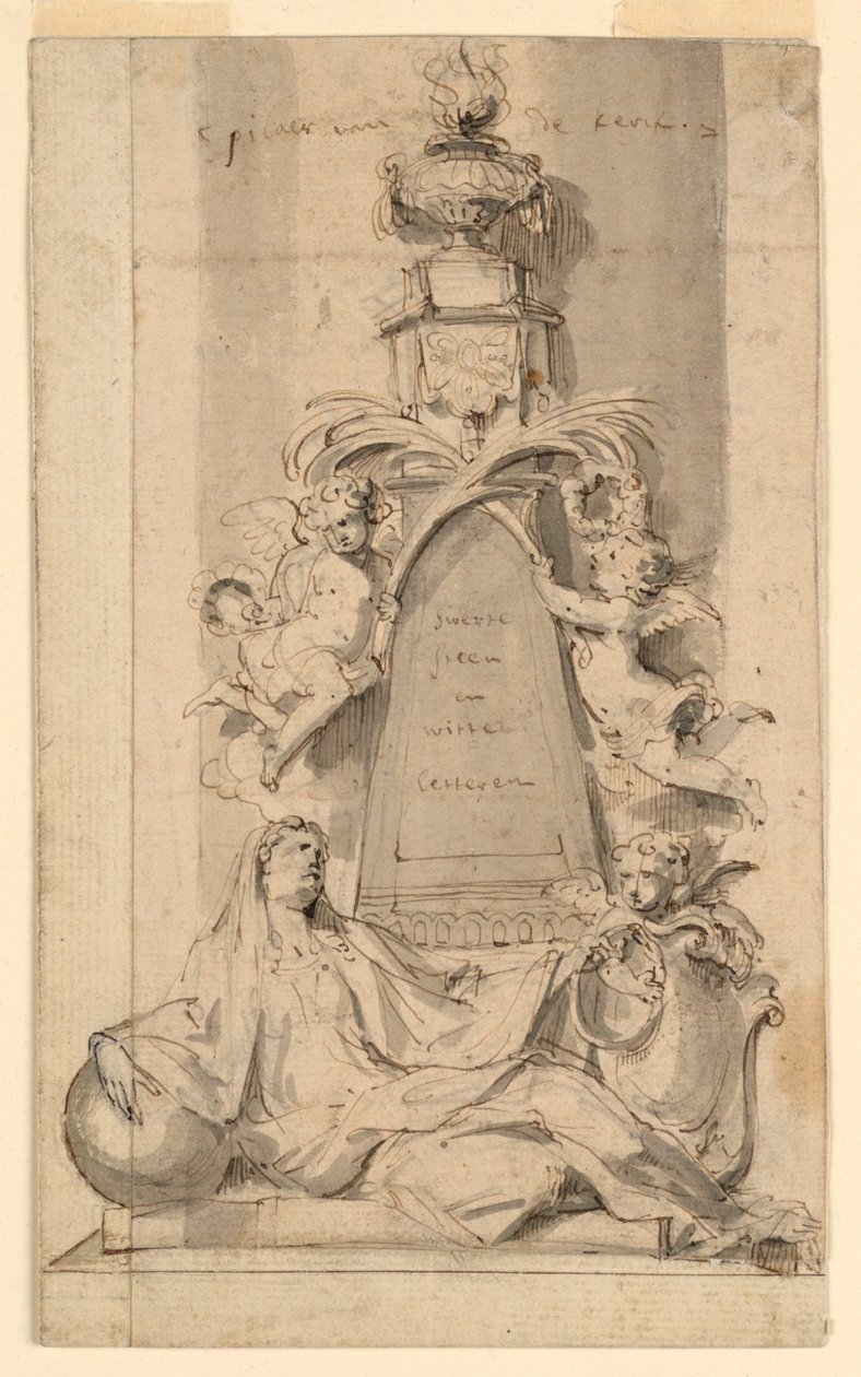 Progetto per il monumento per van der Cammen-Henriques nella chiesa di San Gumarus, Lier da Peeter Verbrugghen II