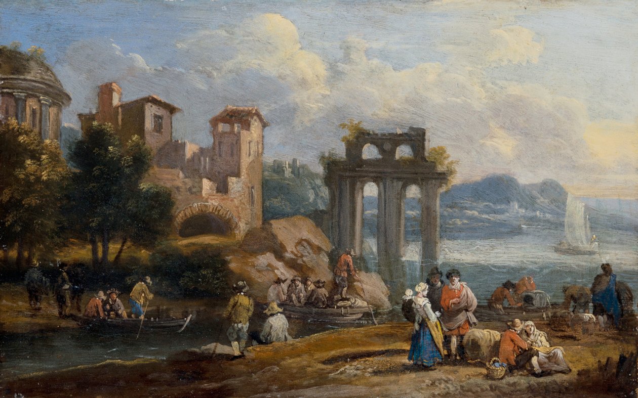 Figure in un paesaggio che riposano vicino a una rovina da Peeter or Pieter Bout