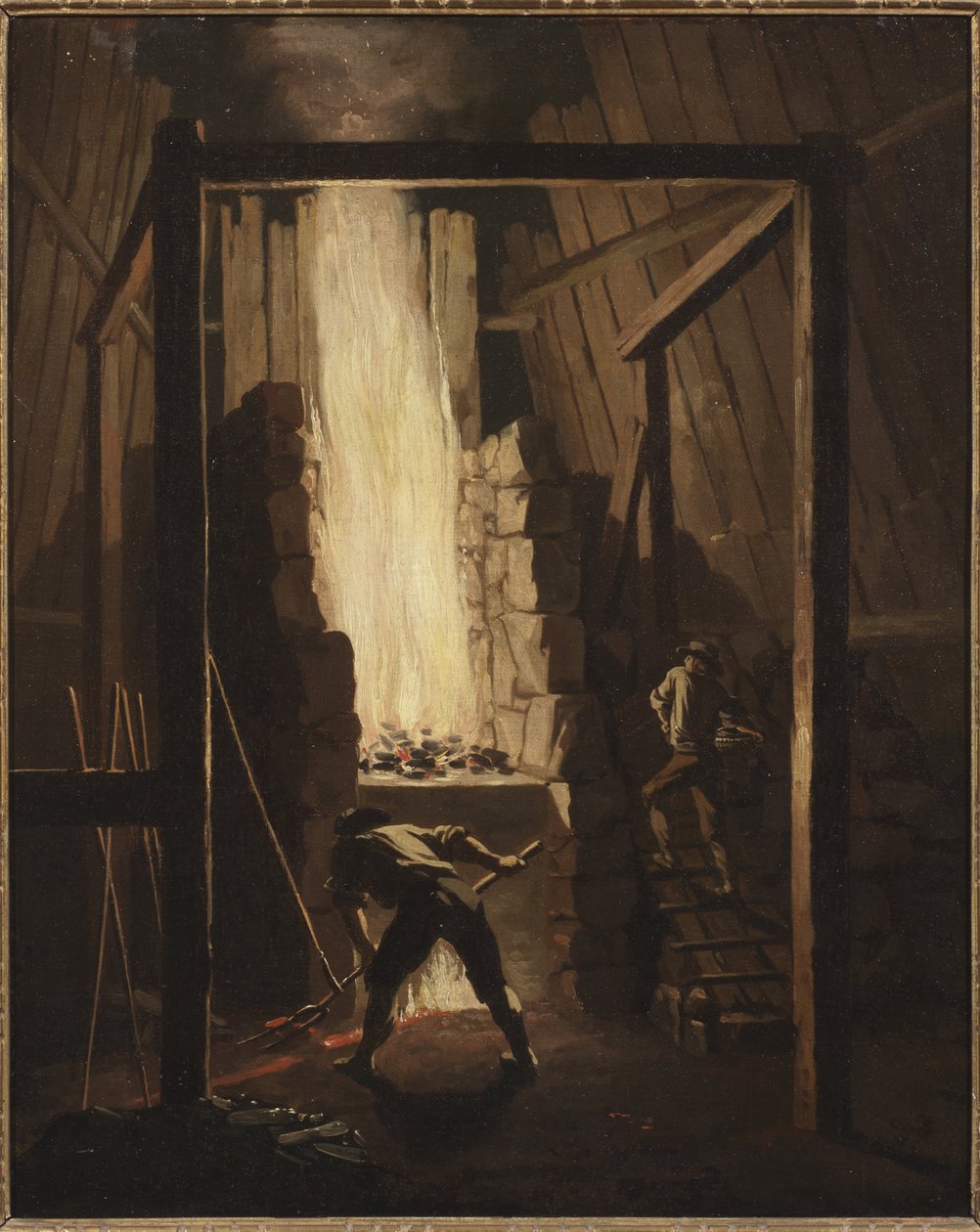 Interno della fonderia di rame a Falun da Pehr Hilleström