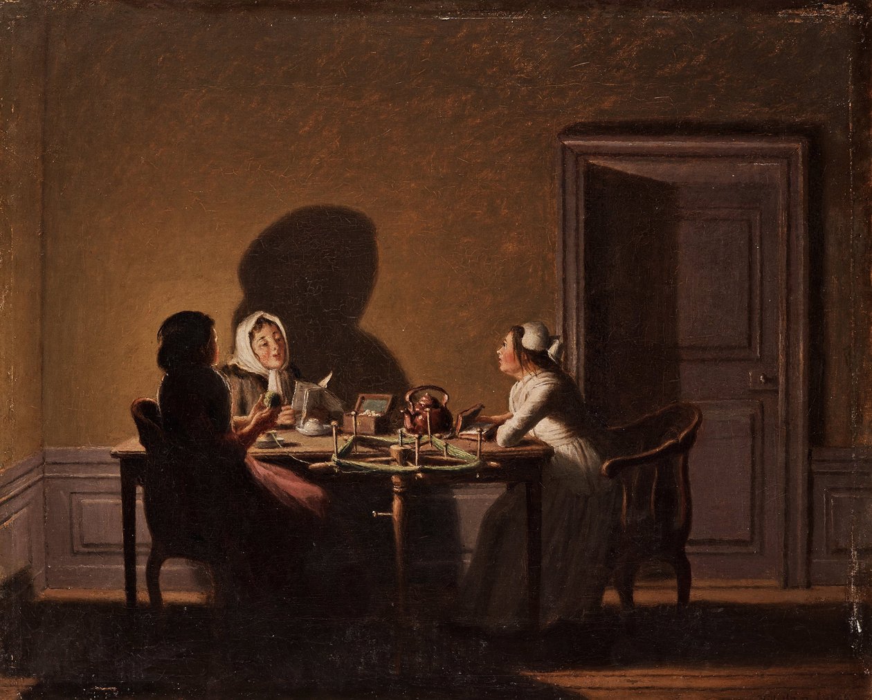 Lettura alla luce della candela da Pehr Hilleström
