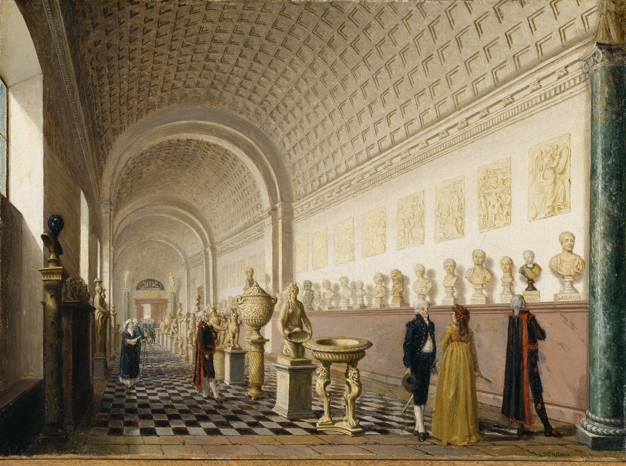 La galleria interna del Museo Reale al Palazzo Reale, Stoccolma, 1796 da Pehr Hilleström