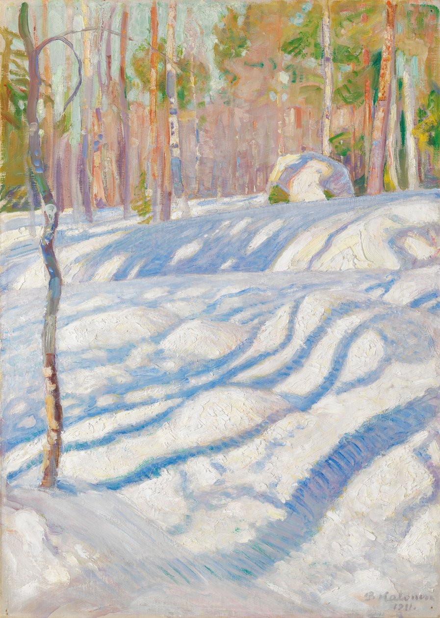 Paesaggio invernale illuminato dal sole da Pekka Halonen