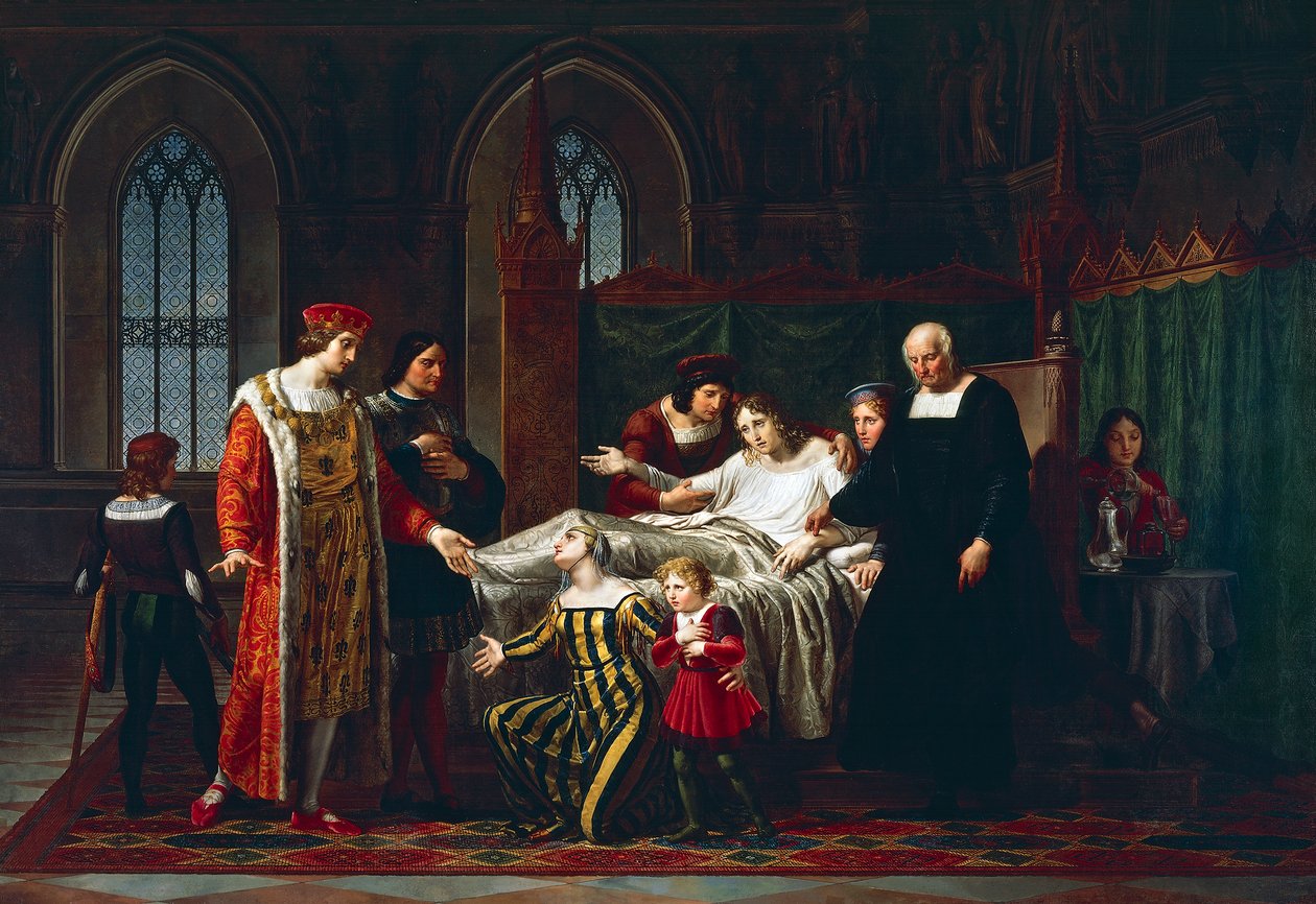 Carlo VIII incontra il morente Gian Galeazzo Sforza a Pavia da Pelagio Palagi