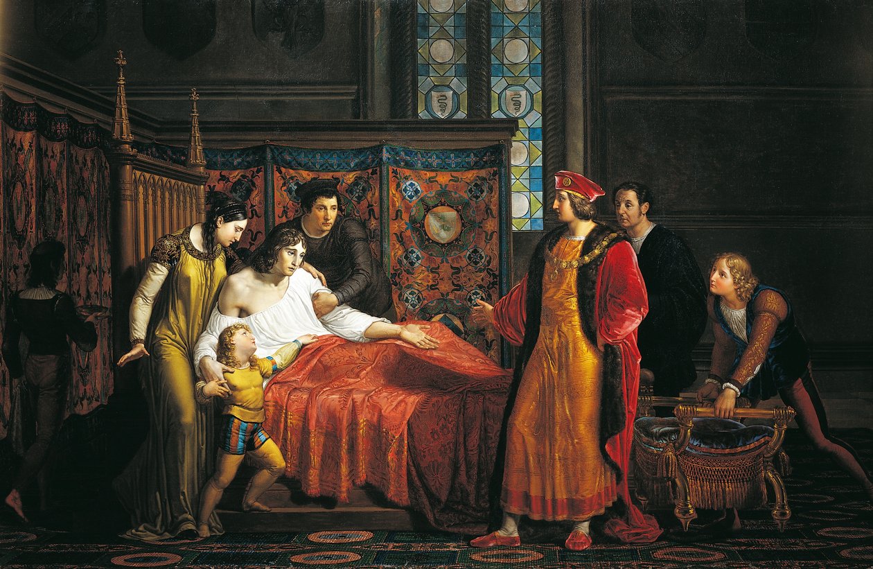Carlo VIII visita il morente Gian Galeazzo Sforza nel Castello di Pavia da Pelagio Palagi