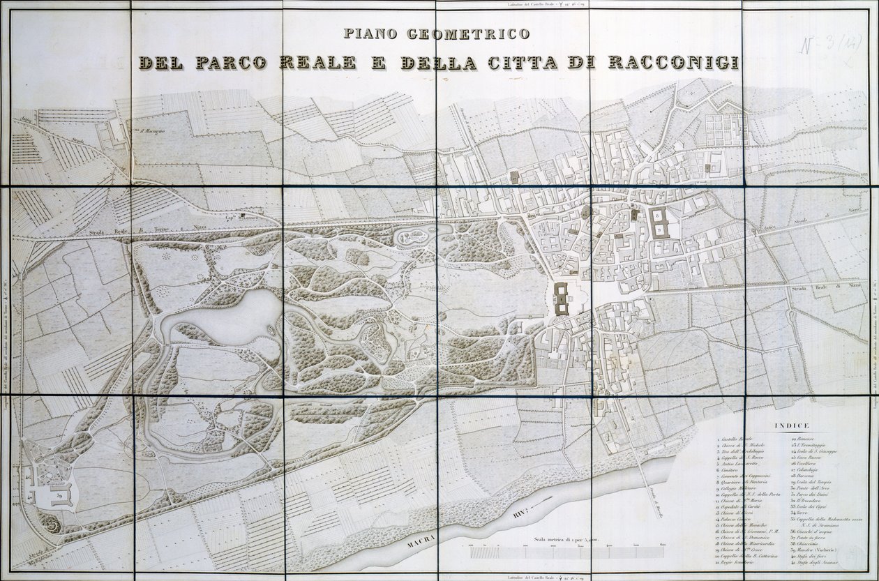 Piano del Parco Reale e della città di Racconigi da Pelagio Palagi