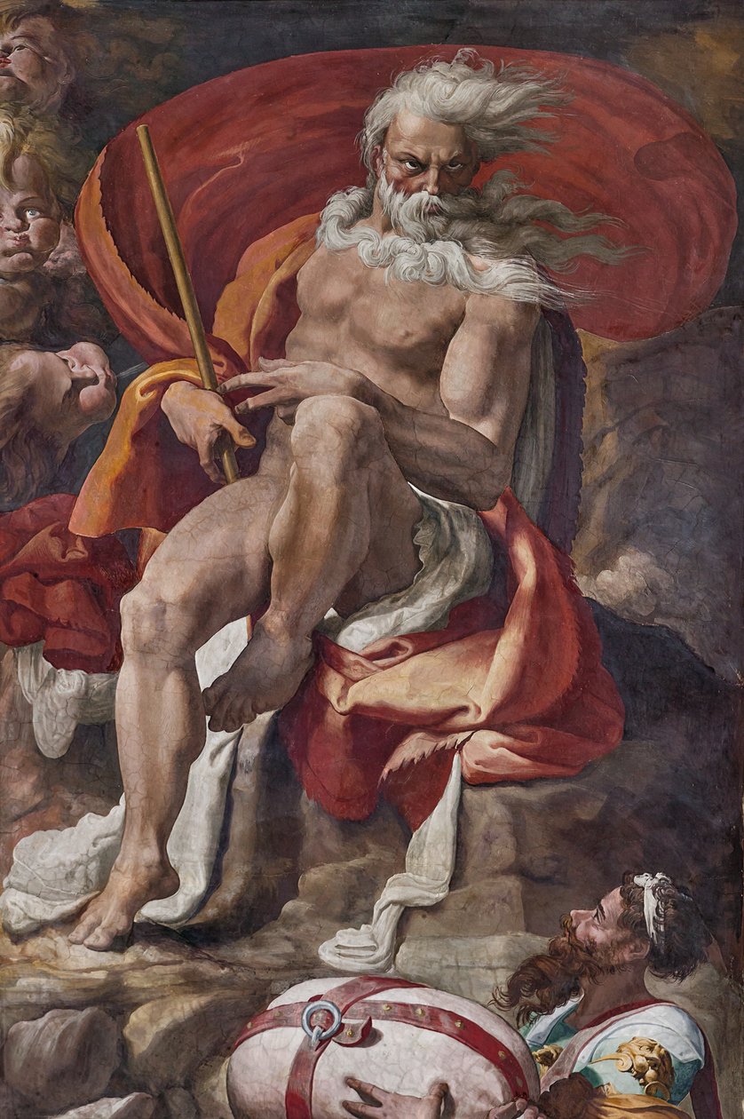 Eolo che dà a Ulisse il sacco con tutti i venti, (dettaglio) dalla Sala di Polifemo da Pellegrino Tibaldi