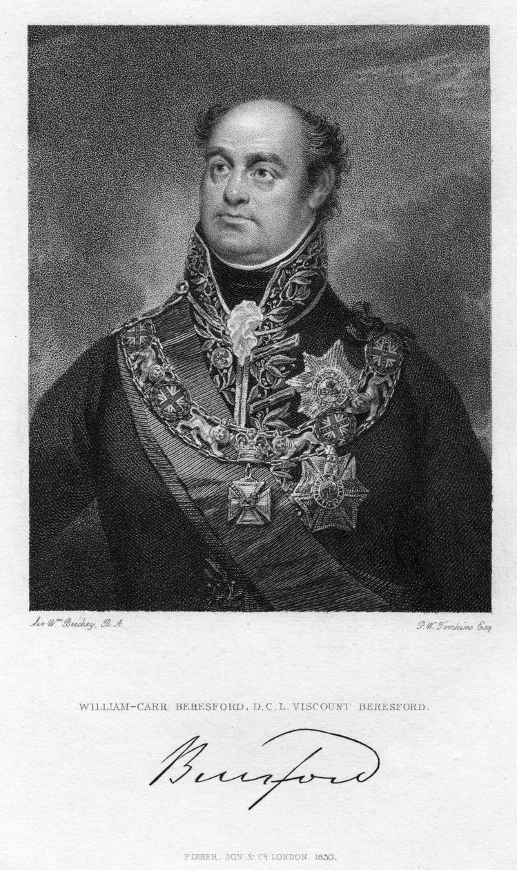 William Beresford, 1° visconte Beresford, soldato e politico britannico, 1830 da Peltro William Tomkins