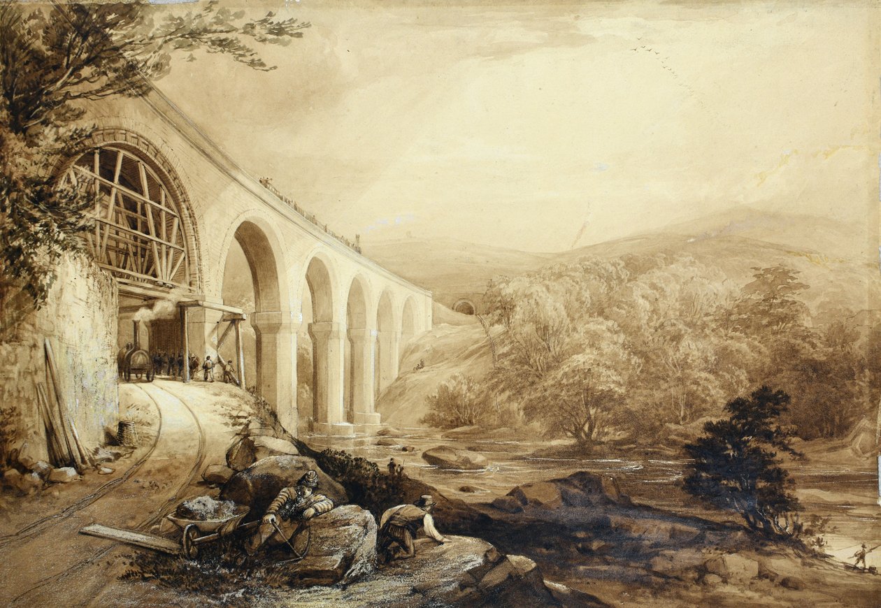 Viadotto di Quakers Yard, c.1840 da Penry Williams