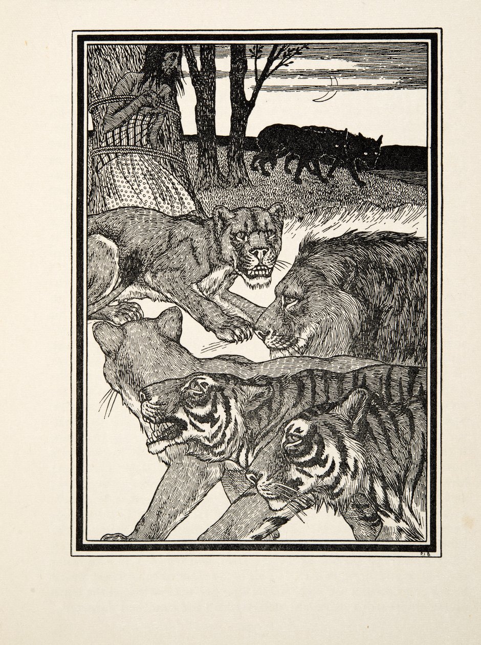 Una leonessa riconoscente, da A Hundred Anecdotes of Animals, pub. 1924 da Percy J. Billingshurst