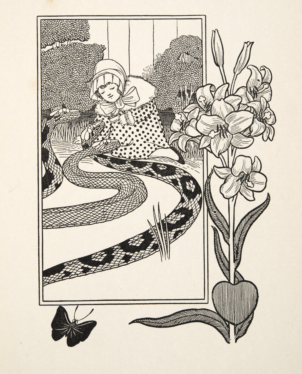 Fascinazione infantile, da Cento aneddoti di animali, pub. 1924 da Percy J. Billingshurst